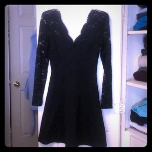 H&M long sleeve black lace dress